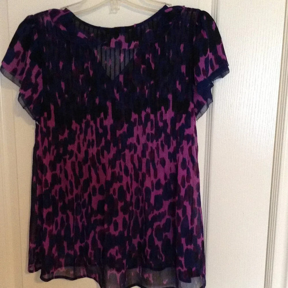 Jacob Women's Sheer Top Blouse Button Down Size TP / XS Short Sleeves Fairy - Picture 4 of 8